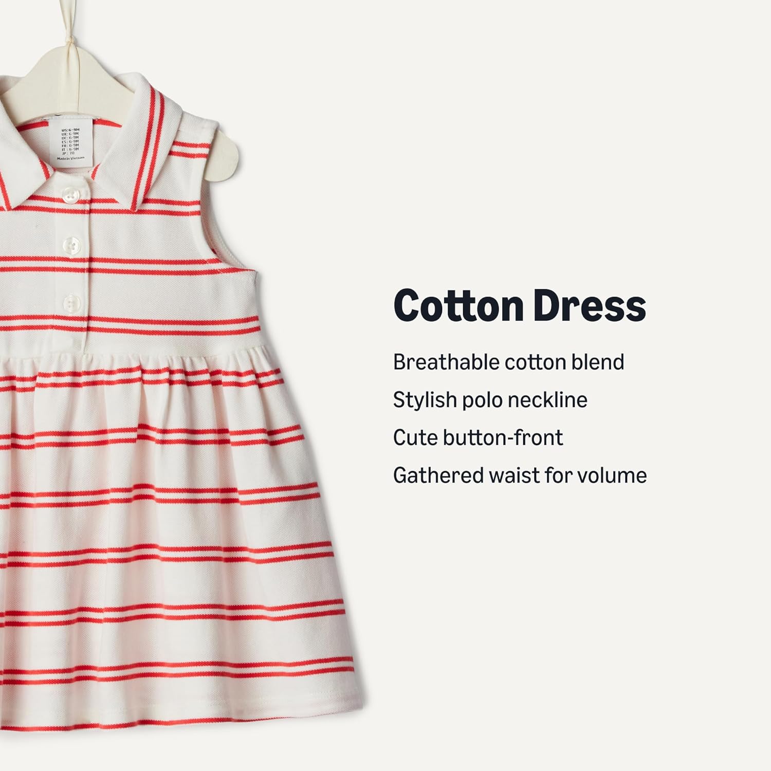 Amazon Essentials x Sofia Grainge Toddlers and Baby Girls' Cotton Pique Sleeveless Dress