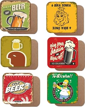Bira Temal  6L  Retro Ah ap Bardak Altl  Seti
