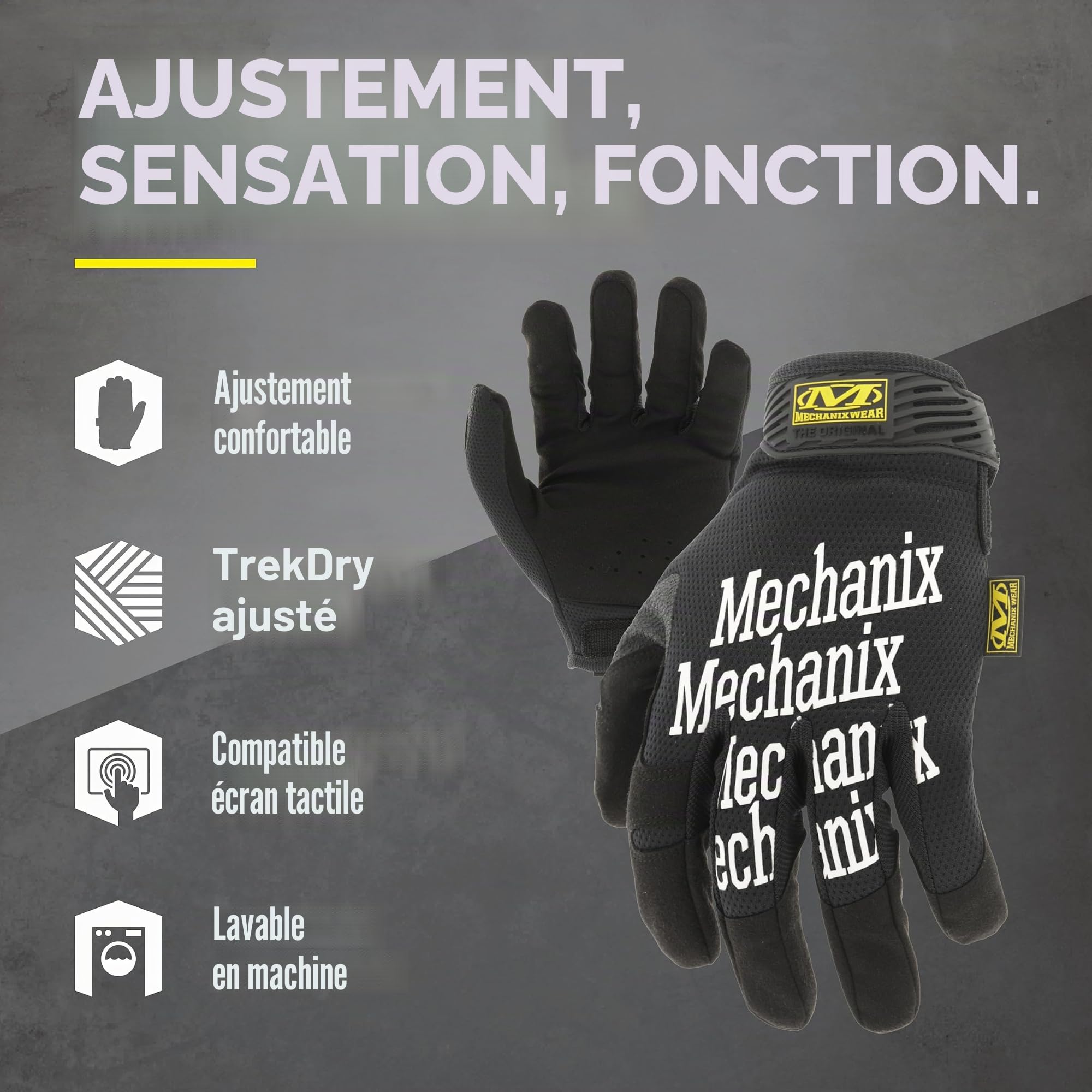 Mechanix Wear - Original Work Gants (X-Large, Noir)