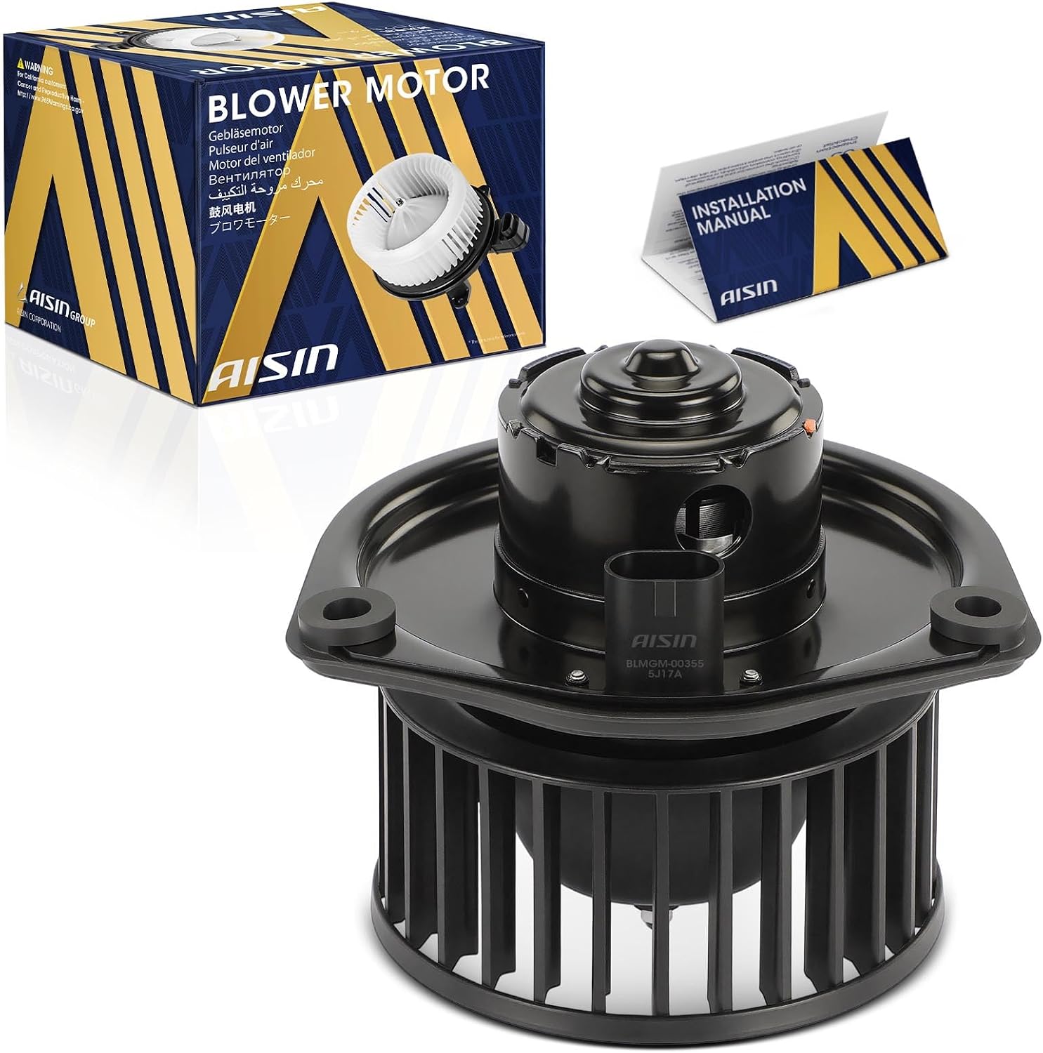 AISIN AFTERMARKET BLMGM-00355 HVAC Blower Motor with Wheel Assembly - Compatible with Chevrolet Impala 1994-1996, Camaro 1993-1995, Caprice 1991-1996, Buick Roadmaster 1991-1996