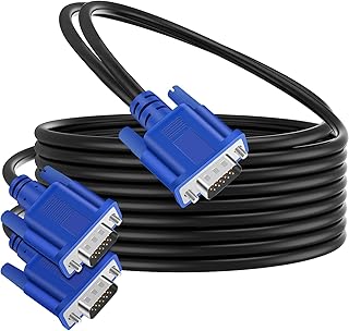 PASOW VGA Splitter Cable Dual Monitor Y Adapter Video Cord 1 Male to 2 Male Screen Duplication Support 1080P Full HD for projectors, HDTVs, Monitors (6ft)