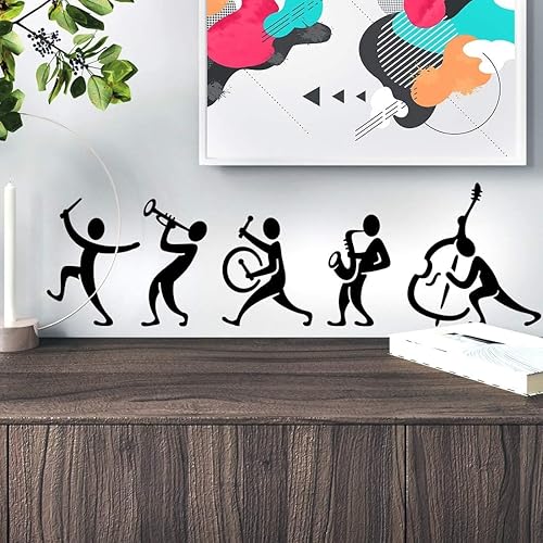 Miniatura 7 de Calcomanía de vinilo para pared diseño de estrella de rock y guitarra decoración de pared decoración de dormitorio música para niños arte de 23 x 11