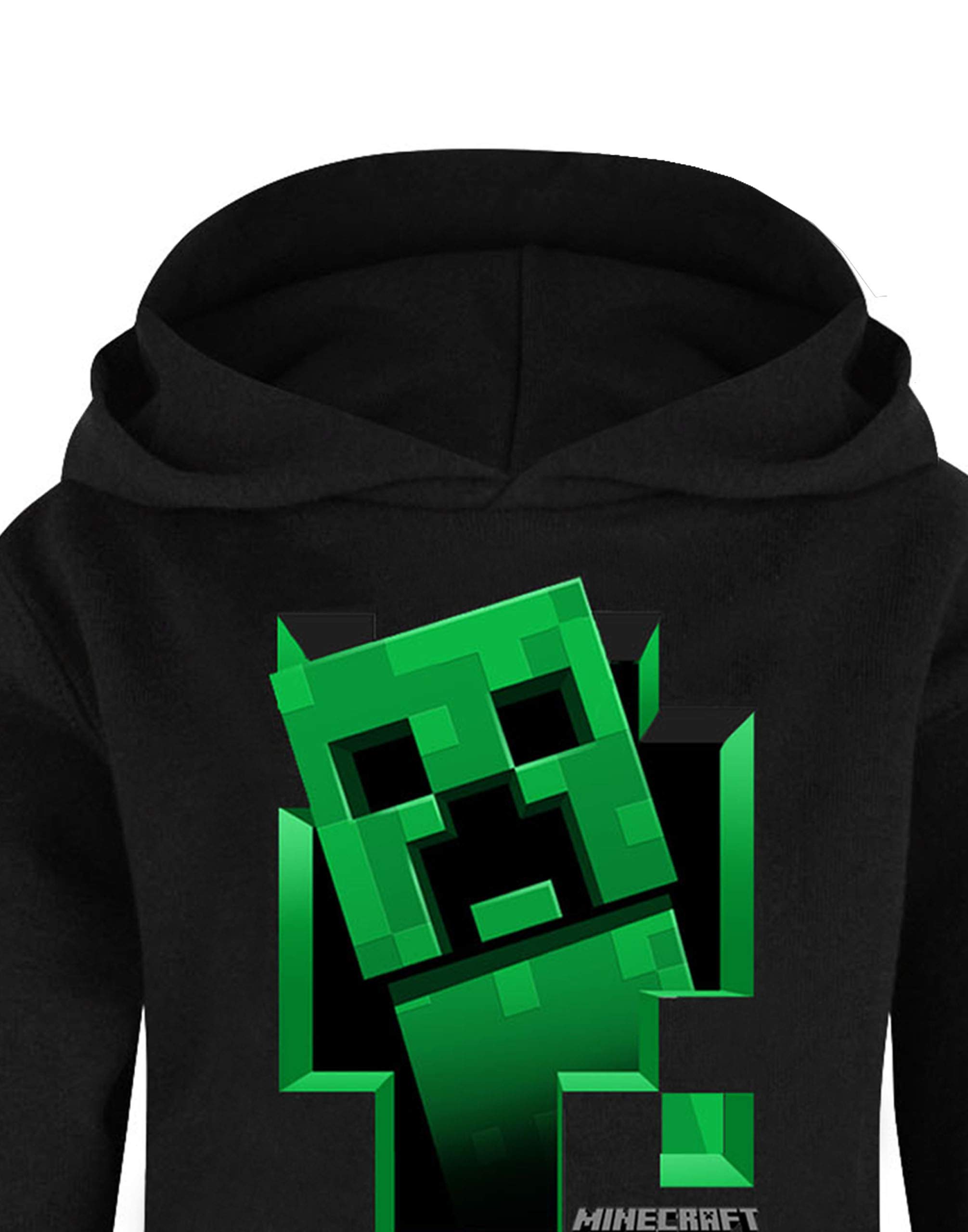 Minecraft Hoodie Boys Kids Gamer Black Creeper Inside Pull à Capuche