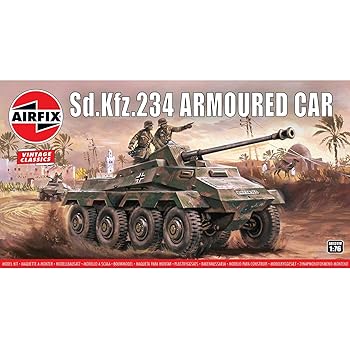 Airfix Vintage Classics Set SDKFz.234 Armoured Car Tank Kits 57 Piecess