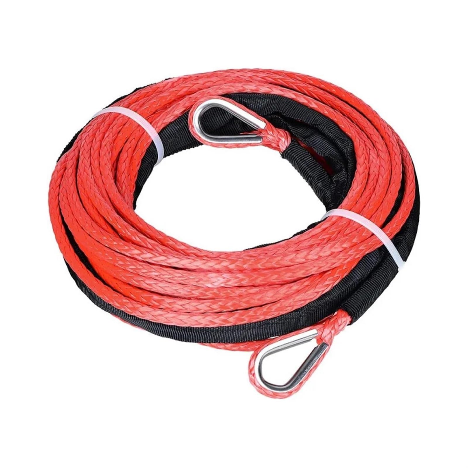Corde de Remorquage Voiture Rallonge de câble treuil synthétique 6 mm x 30 m for Voiture Tout-Terrain 4X4(Red)