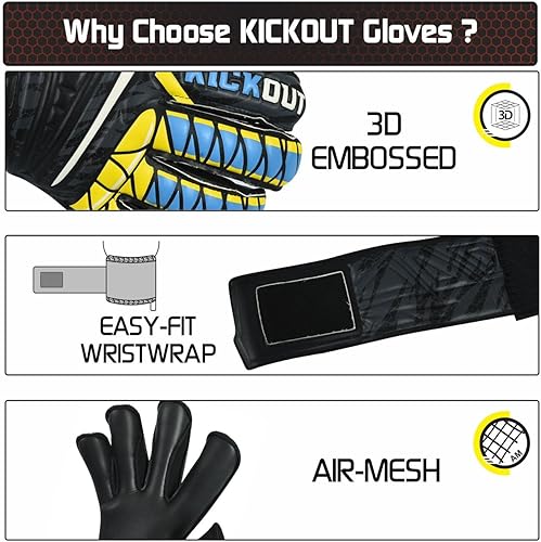 Miniatura 2 de Kickout Guantes de portero de fútbol de edición limitada  El mejor regalo para guantes de portero de fútbol para niños, jóvenes, adultos y hombres,