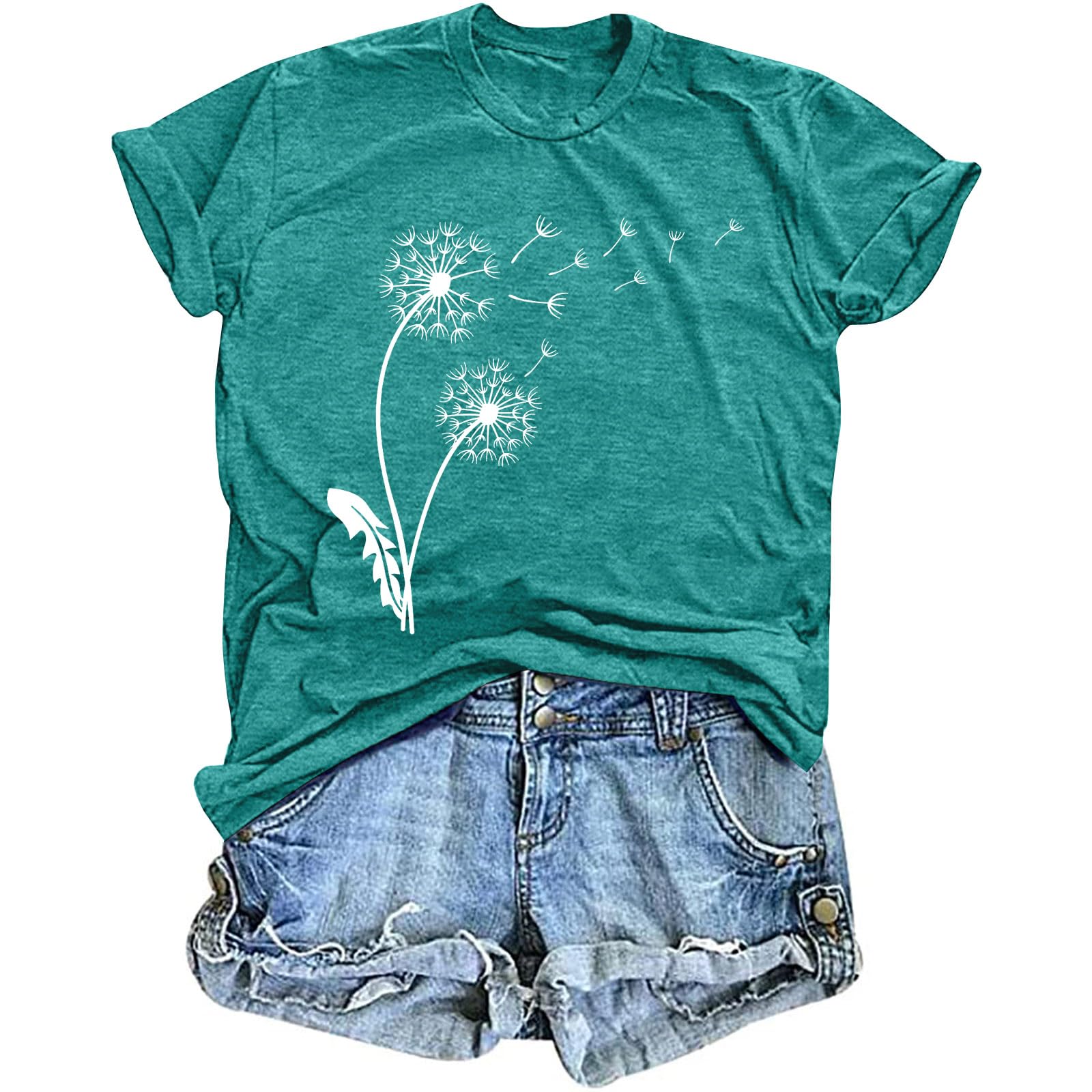 24SS/SPIKEY T-SHIRT/DANDELION/ポップコーン/ Amazon.com: Mzkdieey Women's Dandelion Print T Shirts Casual