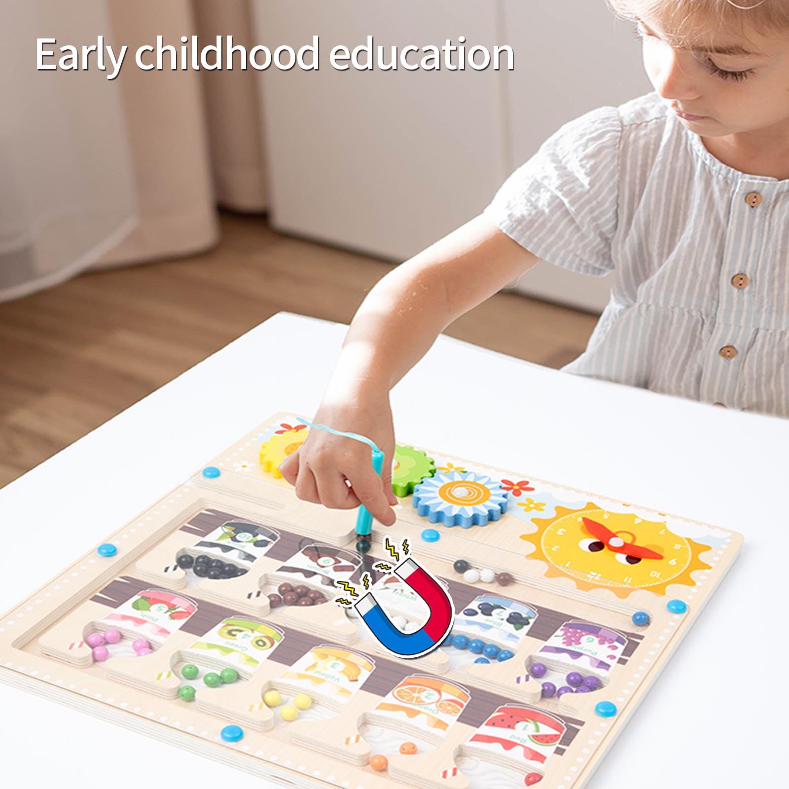 KUKUTrue® Montessori Toy 2 3 4 5 6 Years, Magnetic Maze, Educational Toys 2-3 Year Olds, Magnetic Board Kids - Image 2