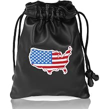 Valuables Pouch, Leather Golf Ball Pouch Bag with Drawstrings
