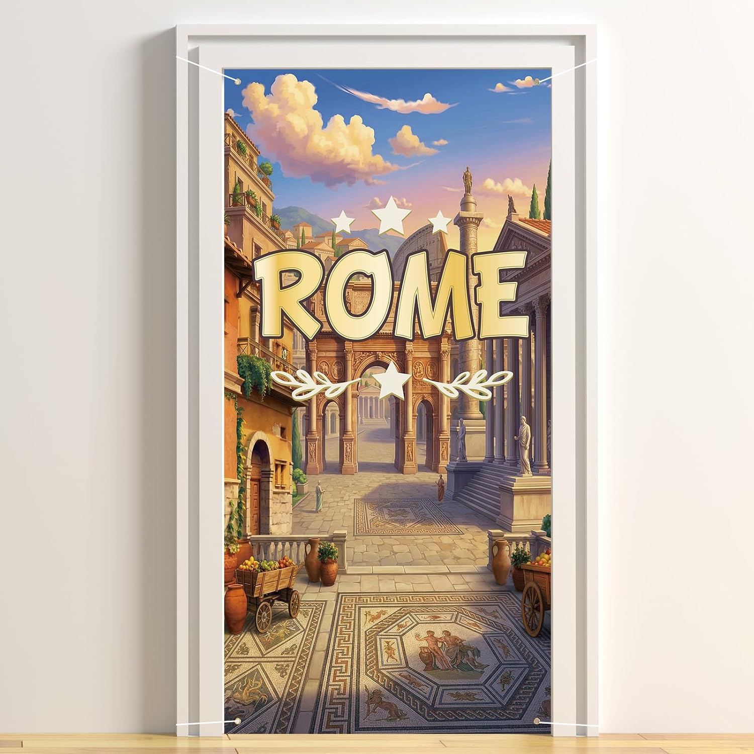 71 x 35 Inch 2026 VBS Decoration Shine a Light on Jesus Door Cover Banner Religious Christian Backdrop for Vacation Bible School Doorway Wall