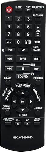 N2QAYB000643 Reemplazo remoto para sistema estéreo compacto Panasonic SC-HC55DB SC-HC35 SC-HC35DB SC-HC55 SA-HC55
