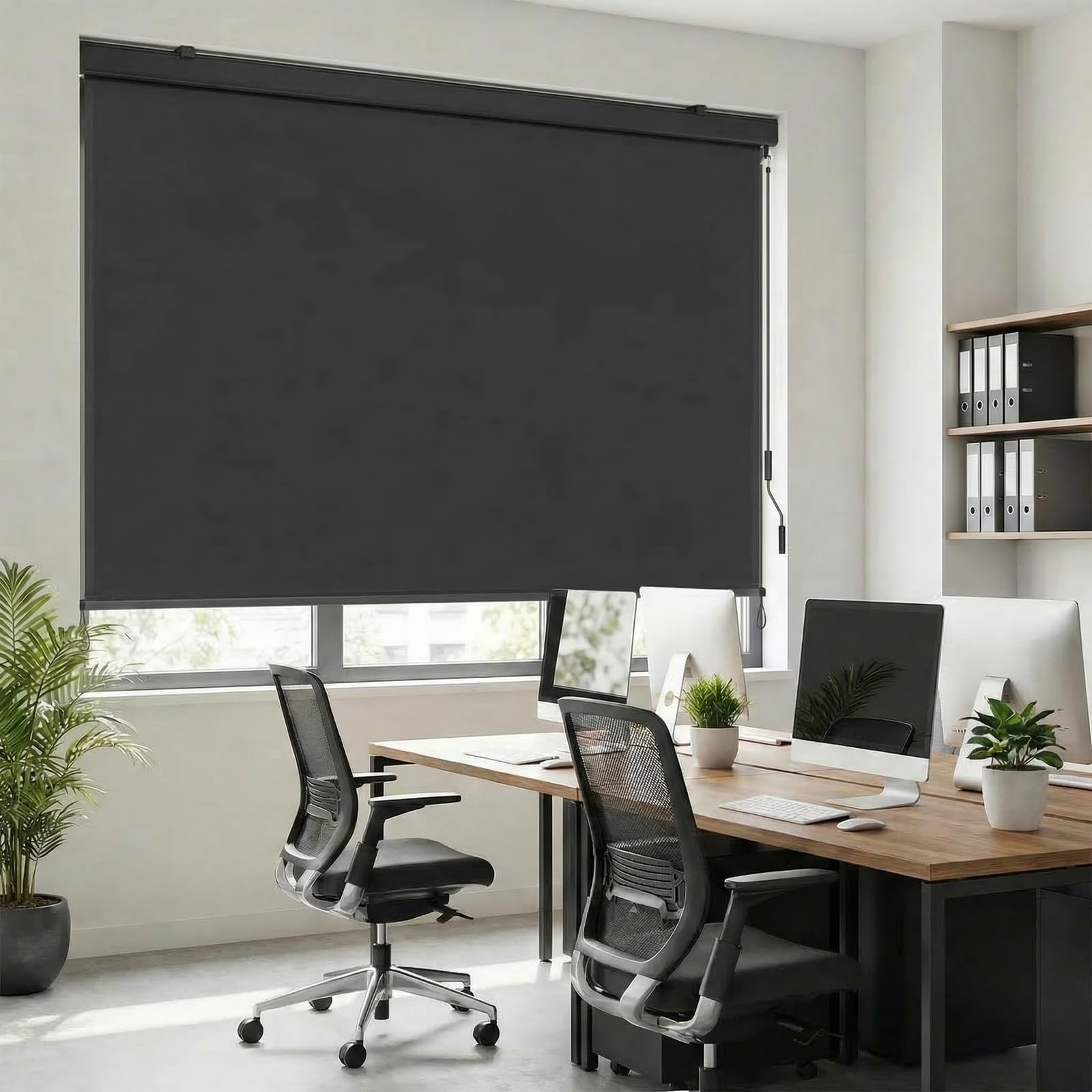 Toldo Vertical Enrollable Impermeable con Manivela, Pantalla de Privacidad Persiana Extensible para Interior y Exterior, Protección Solar, Resistente a los Rayos UV, contra el Viento,250x140cm Gris