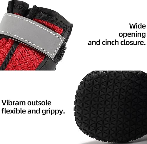 Miniatura 4 de Hcpet Botas para perros grandes, zapatos para perros para invierno, nieve caliente, pavimento caliente, botines para perros protectores de patas