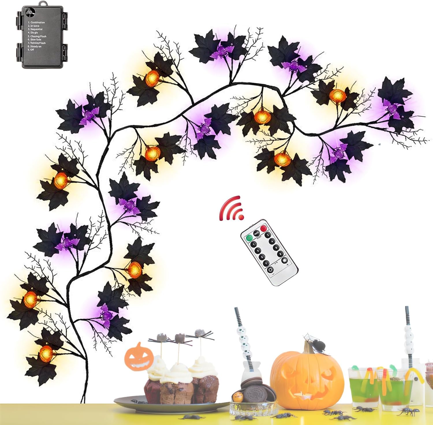 ハロウィン フェアリーライト - LED 柳のつる 小枝,8モード 防水仕様 インテリアガーランド 屋内屋外兼用 窓辺 ベランダ リ