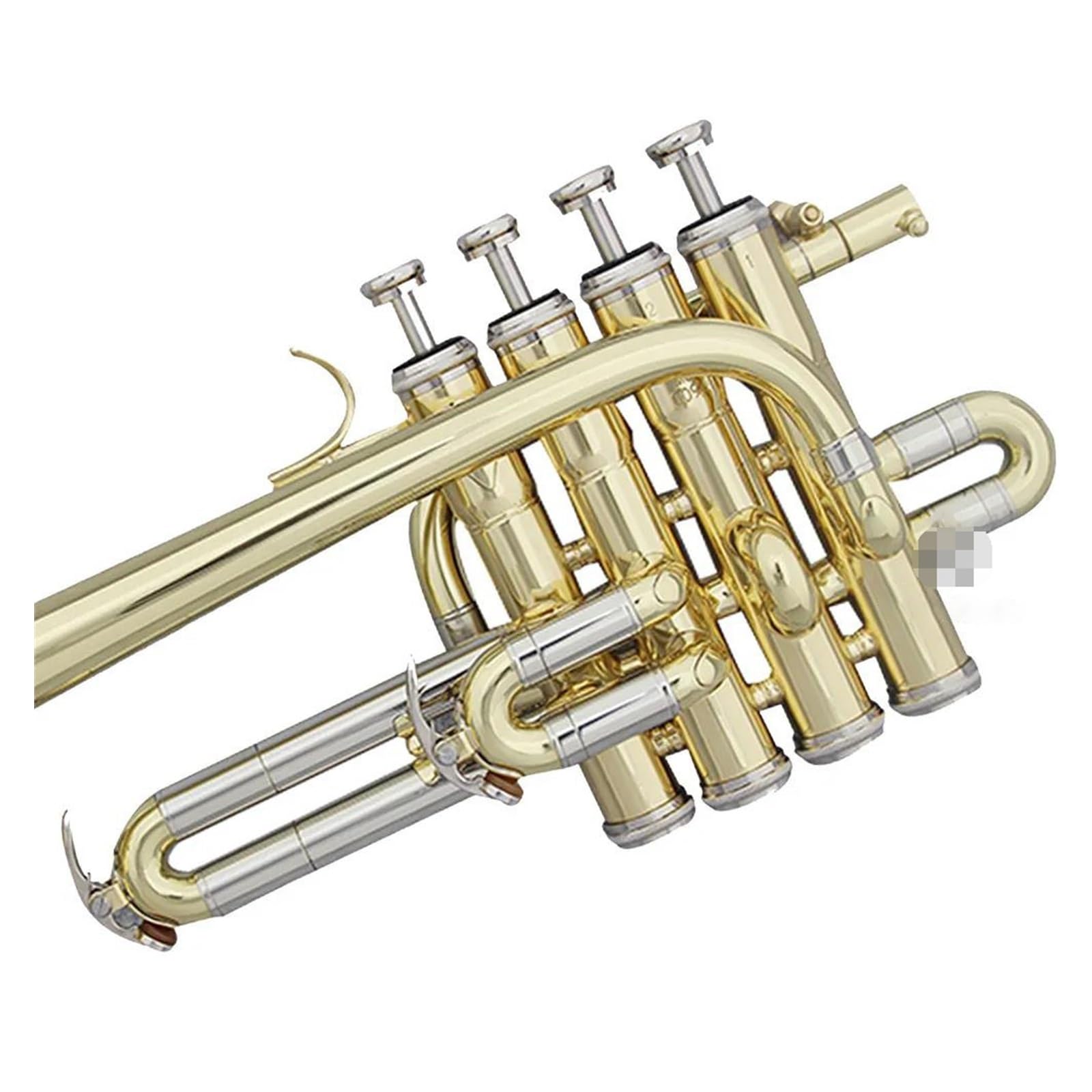 Trompeten für Anfänger Professionelle Hochtrompete Bb Piccolo Trompete Messing Gold Silber Lackoberfläche Trompete (Color : Golden)