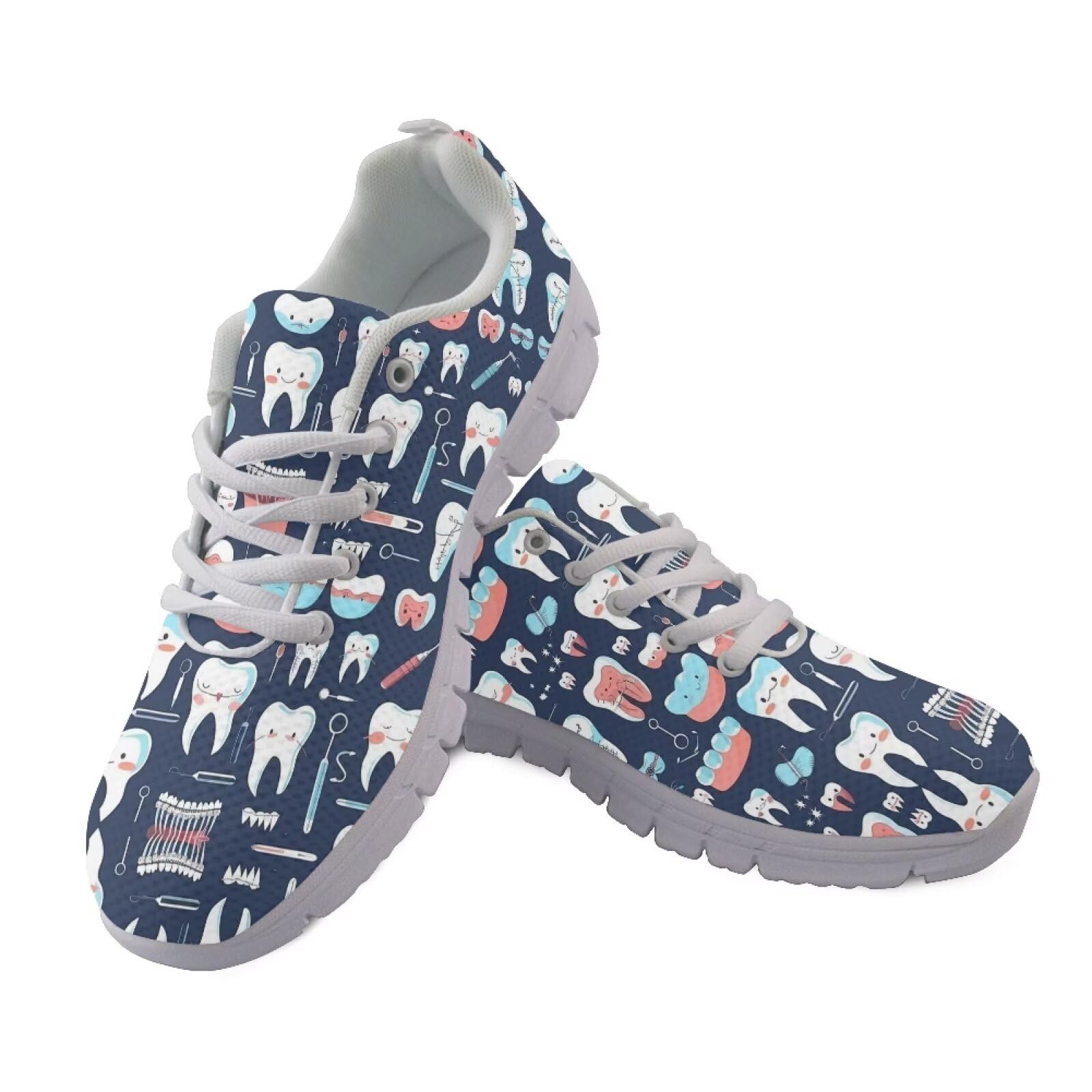 JUDENTIDOS Cute Teeth Dental Shoes for Womens Sneakers Tennis Shoes Mesh Waking Shoes for Women