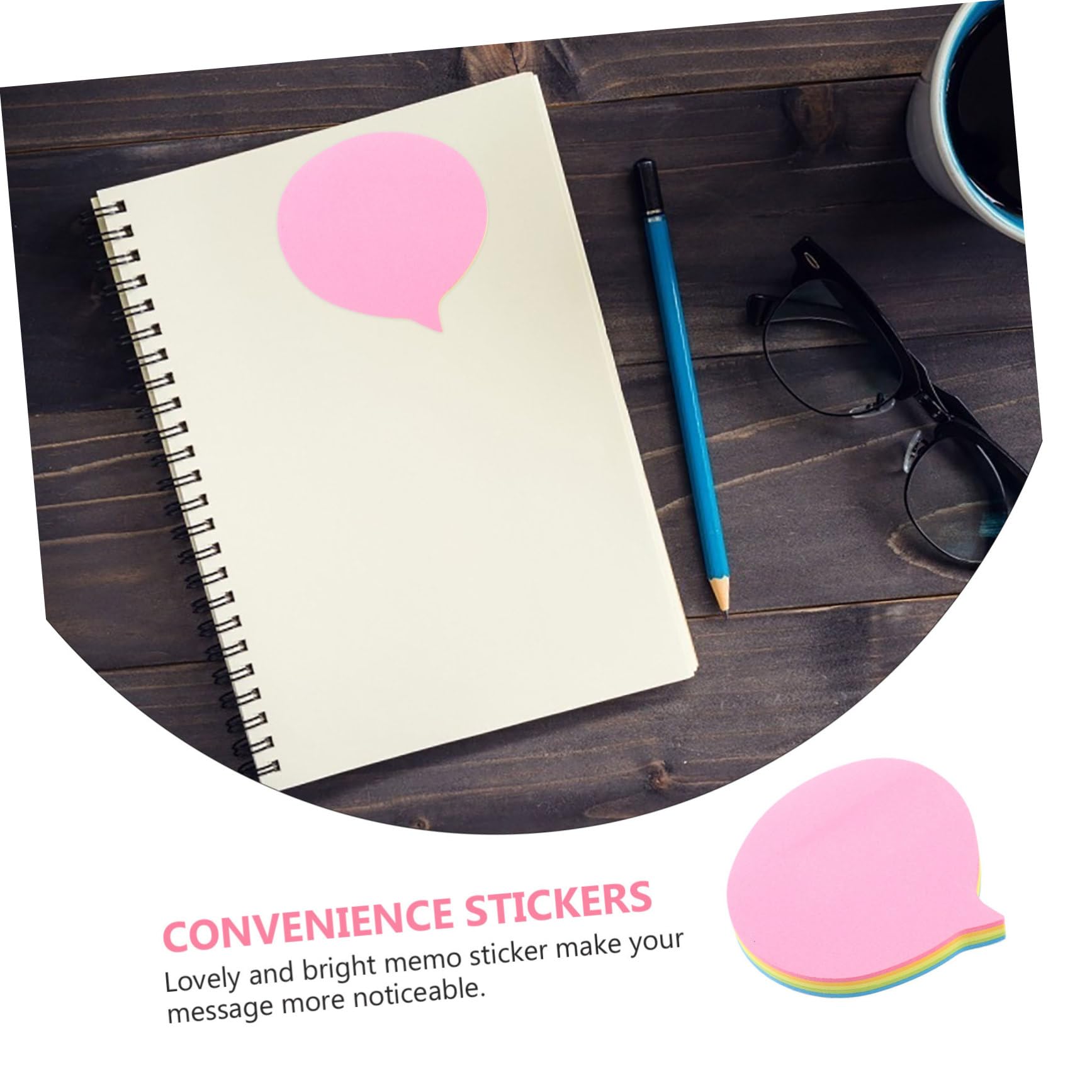 Operitacx Lot De 5 Blocs-Notes Adhésifs De 10 Couleurs 400 Blocs-Notes De Bureau Autocollants Pour Notes Bloc-Notes Pastel Grandes Notes En Forme De Cœur Autocollants Mémo Marqueurs