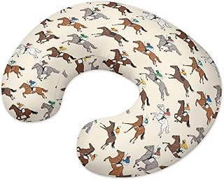 Horse Pattern Nursing Pillow Cover for Baby Boy Girl Slipcover for Breastfeeding Pillows, Soft and Stretchy Safely Breastfeeding Pillow Cover Safe Skin-Friendly