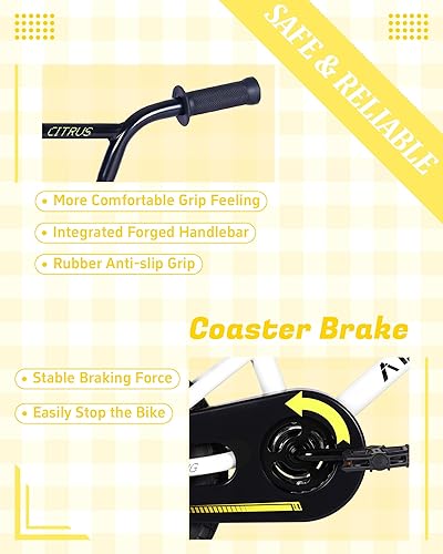 Miniatura 7 de Bicicleta BMX Style para niños de 2 a 8 años de edad, niños y niñas de 12, 14 y 16 pulgadas, bicicleta con ruedas de entrenamiento, freno de