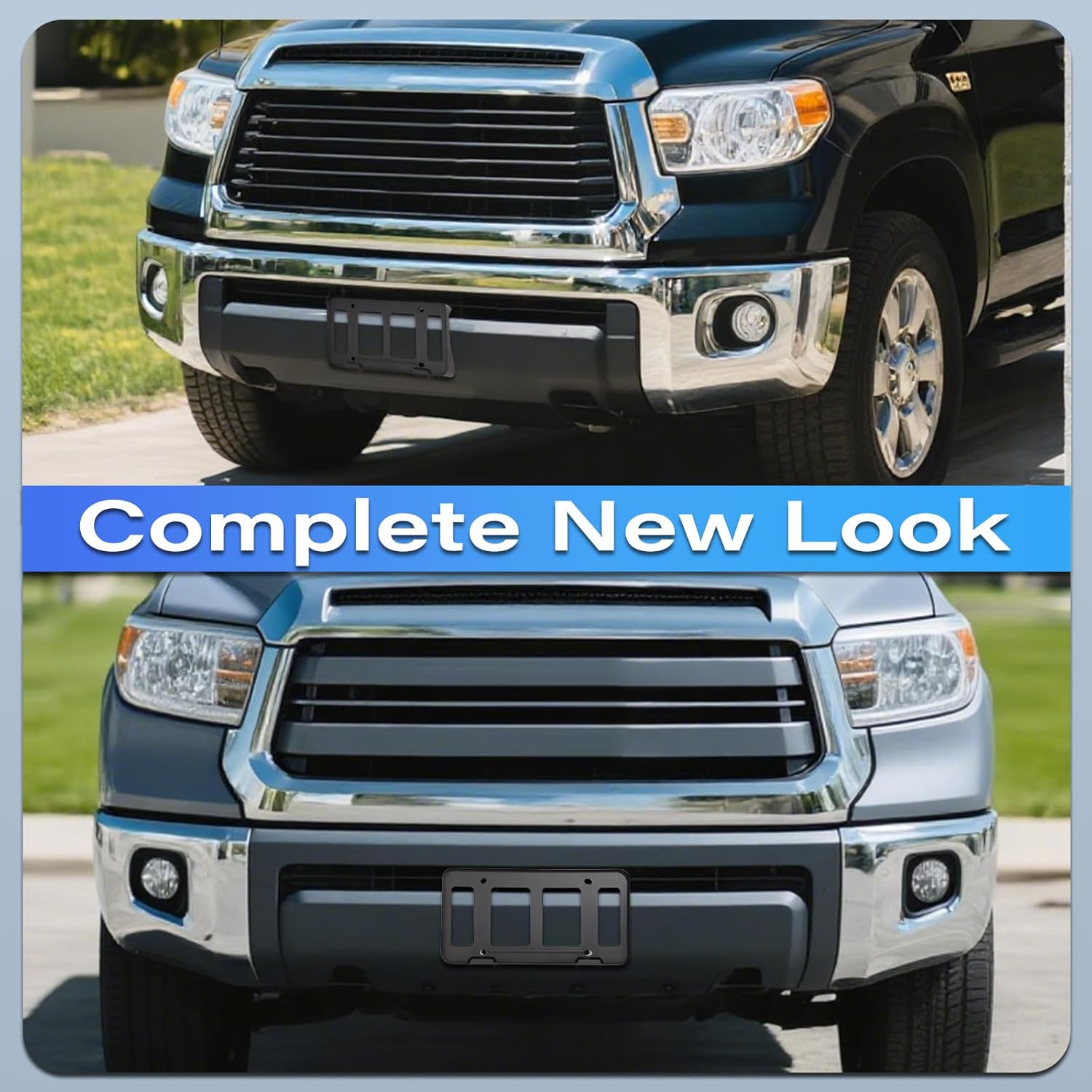 Black License Plate Frame Holder Compatible with Toyota OEM 2007-13 Tundra, ABS Front License Plate Mount Bracket(1 Pack), Rust & Weather Proof, Including Screws