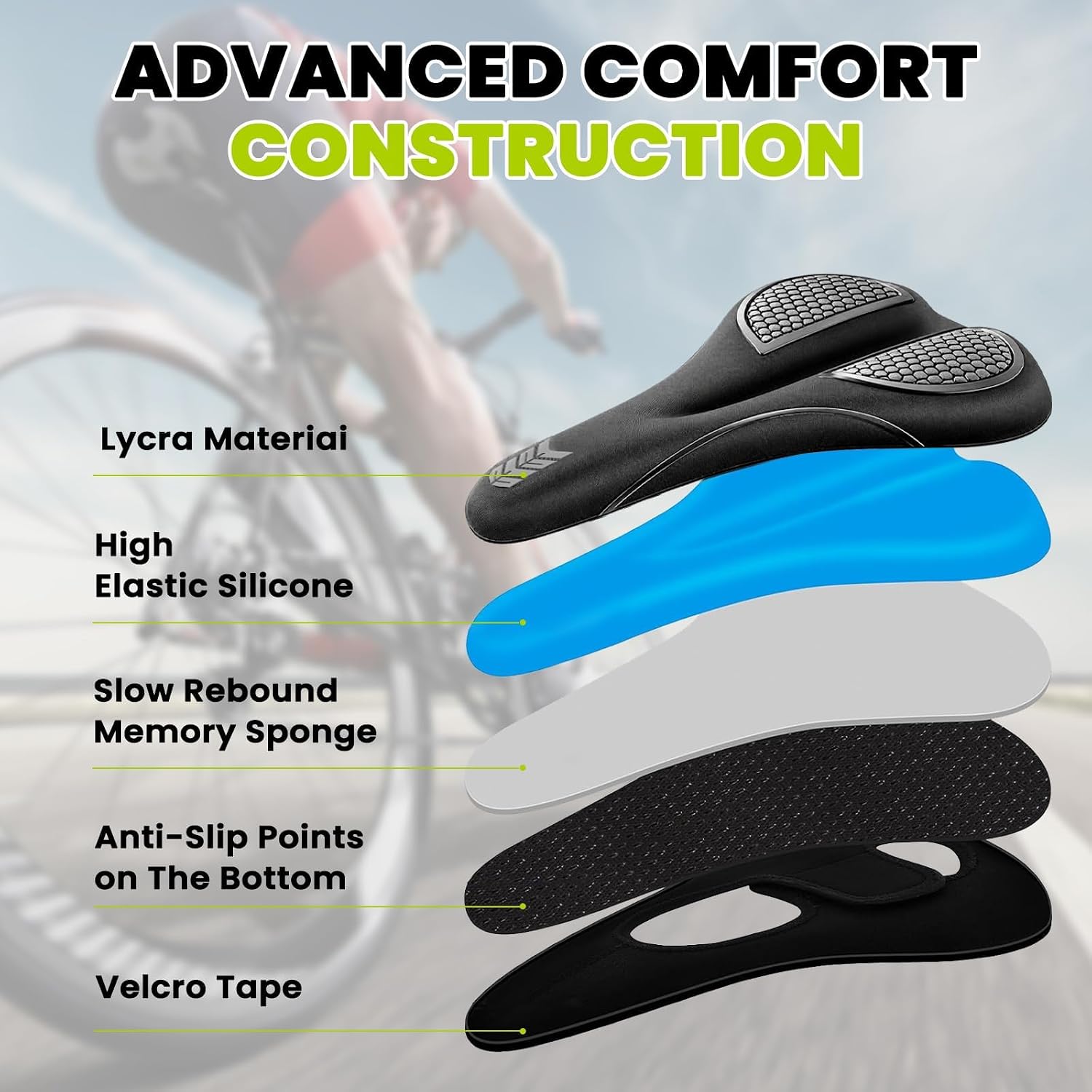 JUMPOW Bike Seat Cushion for Narrow Seats