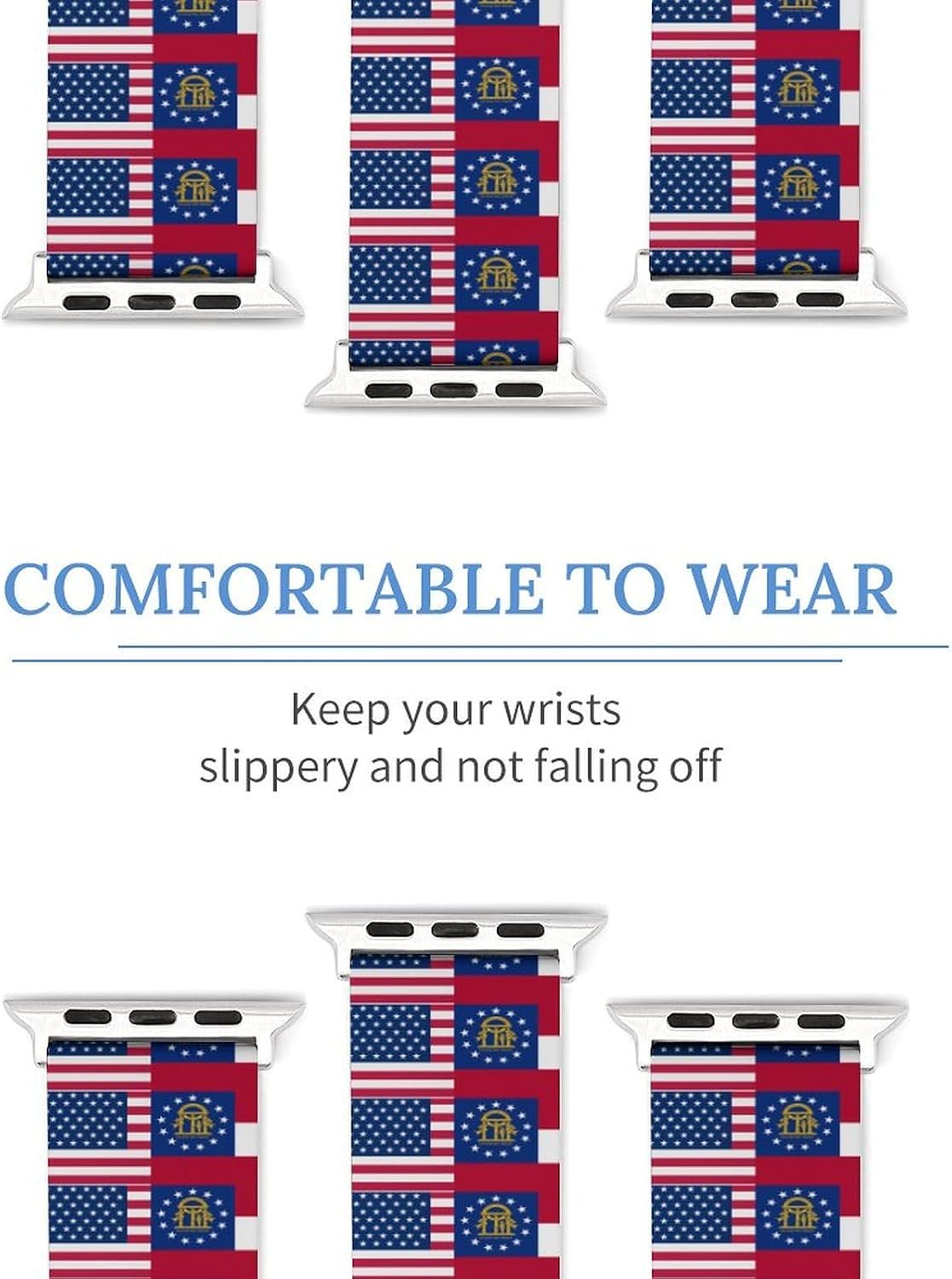 Flag of Usa And Georgia Funny Silicone Sport Straps image 5