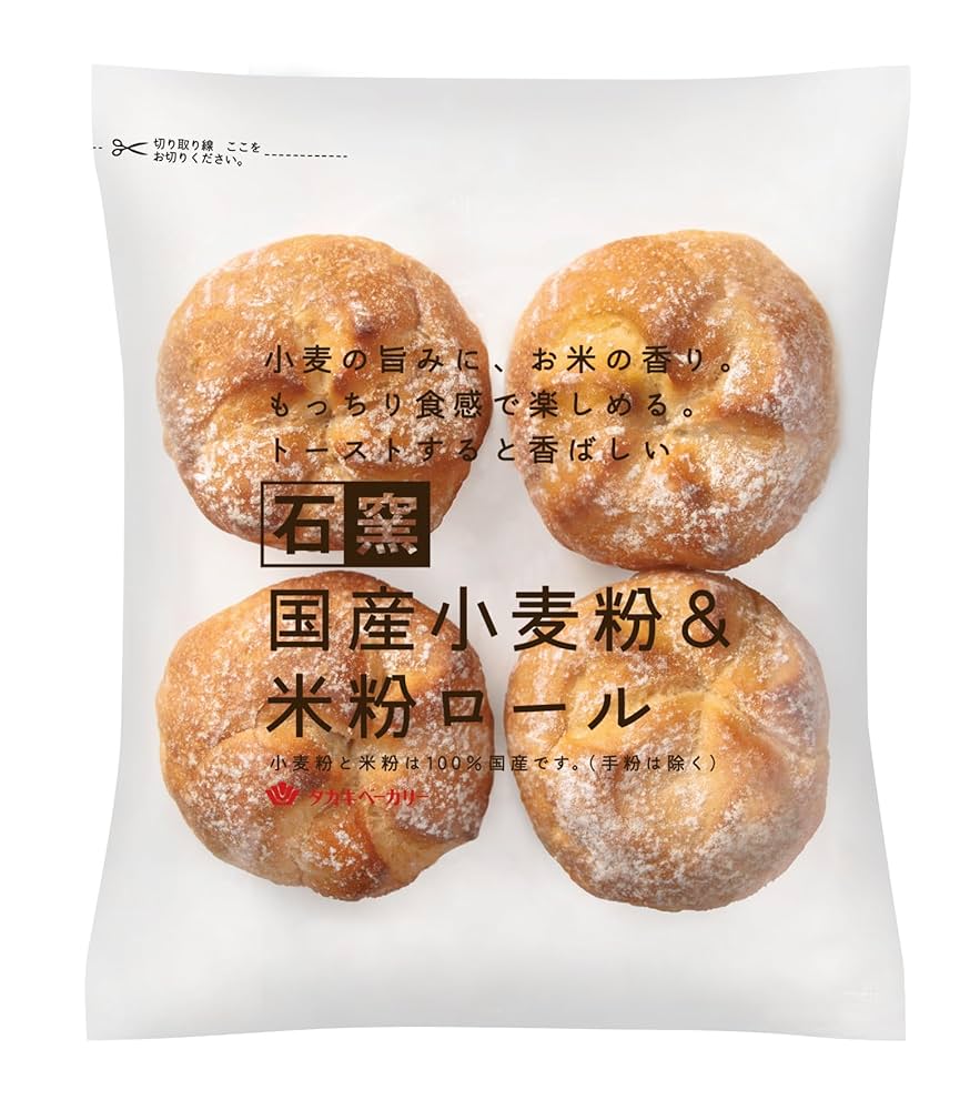 Amazon.co.jp: ‎タカキベーカリー 石窯国産小麦粉＆米粉ロール 4