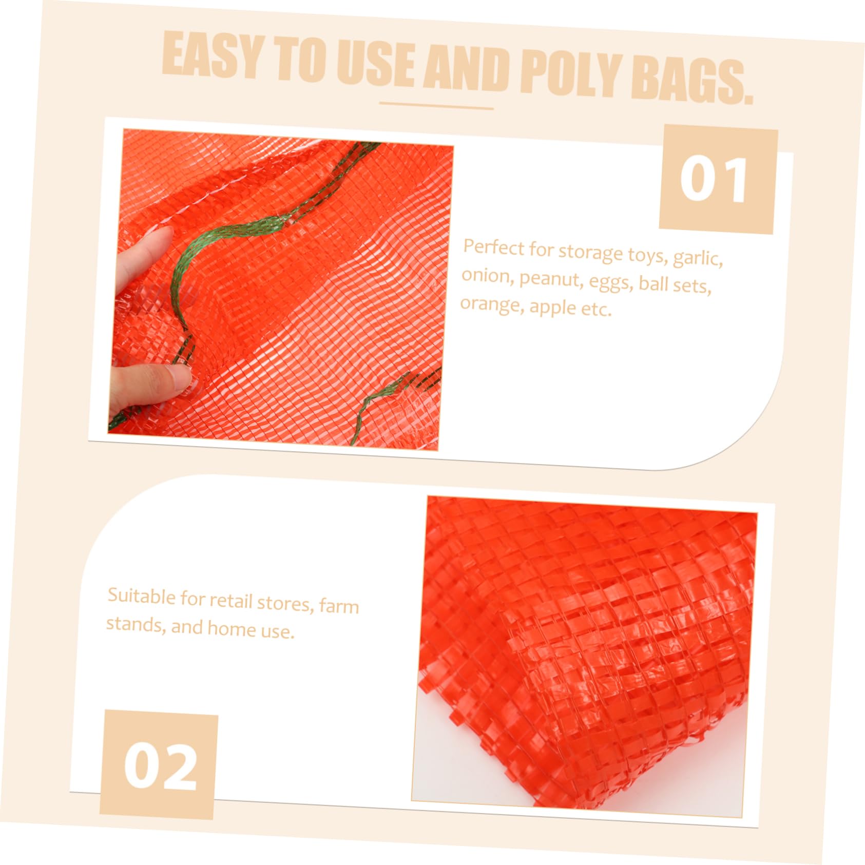 Alipis Bolsa de Malla de Plástico Roja 50 Piezas 50x80 Cm Cordón