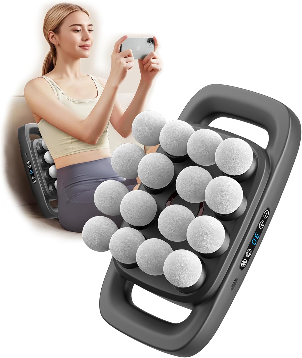 Massage Gun Deep Tissue - 16 Heads, 30 Levels, 22800 RPM, Full Body Muscle Massager for Pain Relief - High-Speed Percussion Massager Gun for Muscles - Body Massagers for Muscles