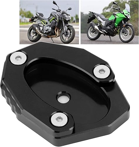 Miniatura 3 de Aramox Motocicleta Kickstand Pad Kick Stand Extension Pad Aleación de aluminio Fit para Z650 Z900 KSP106 Set (negro)