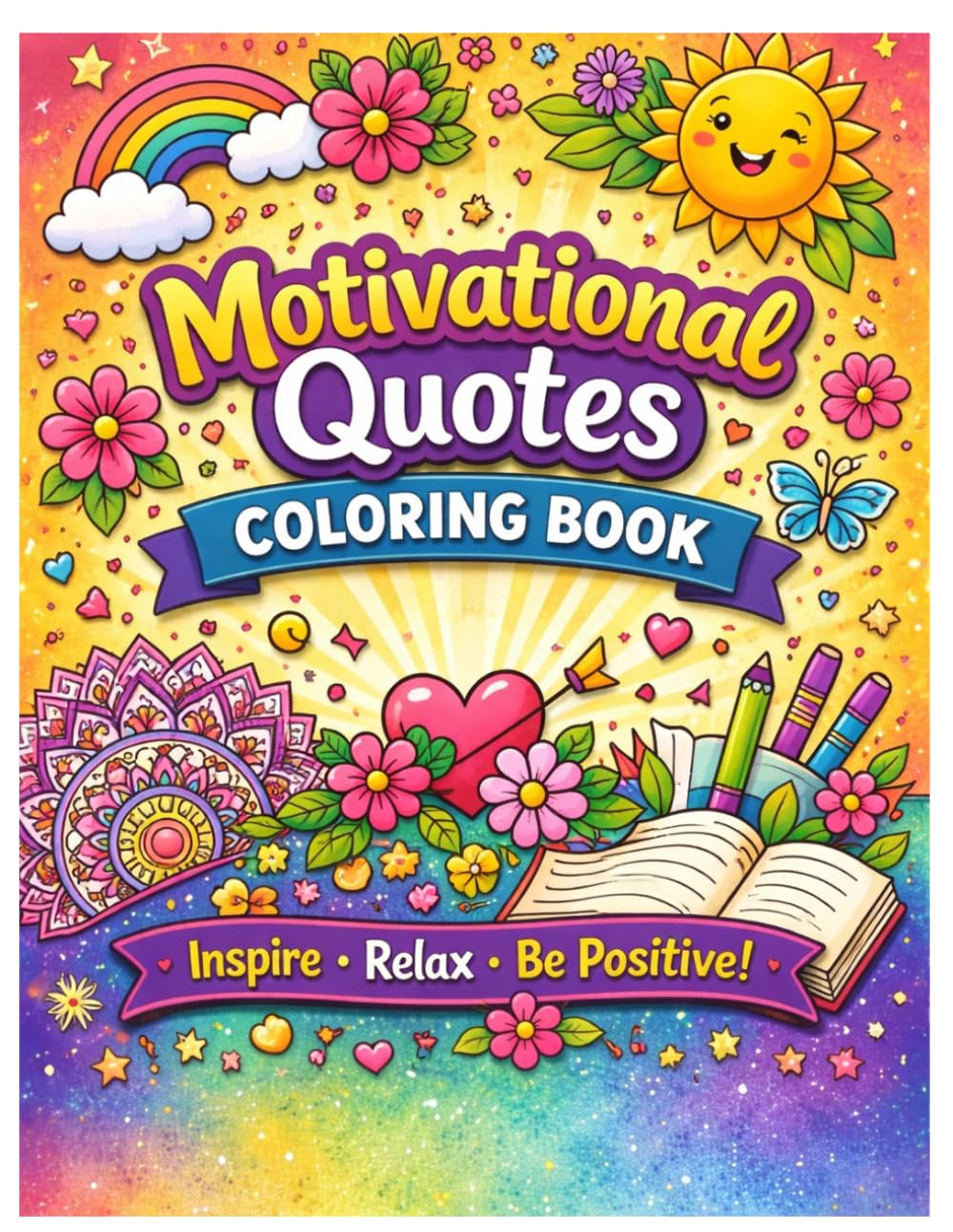 Motivational Quotes Coloring Book for Adults: Inspirational Affirmations and Relaxing Designs for Stress Relief