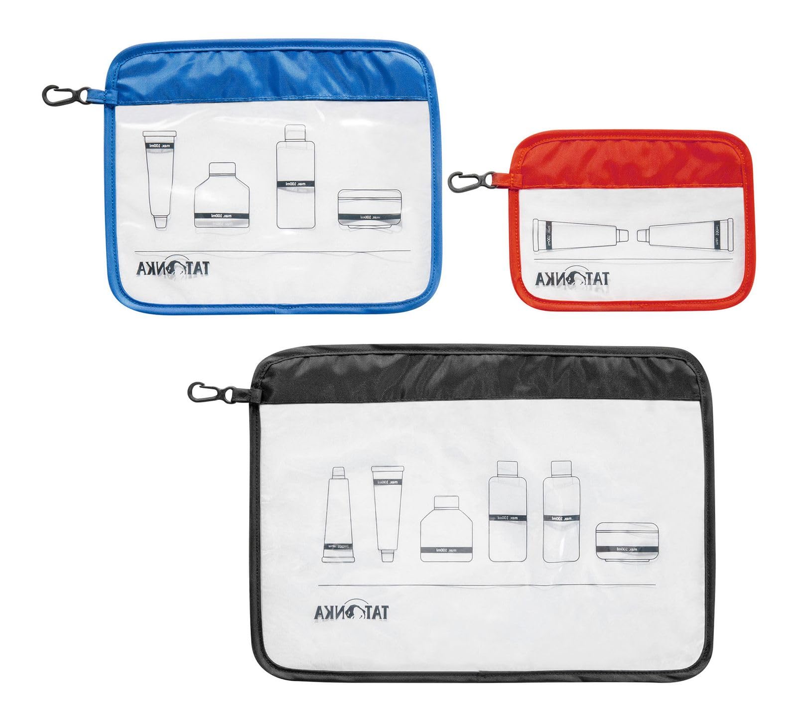 TATONKA Zip Flight Bag Set – Kosmetiktaschen in drei Größen