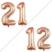 Vista 392 de GOER Globos con el número 80 para decoraciones de fiesta de cumpleaños número 80, globos de helio de aluminio jumbo de 42 pulgadas para 80 Oro rosa