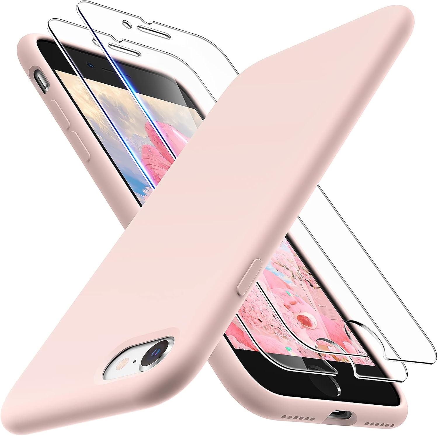 TOCOL for iPhone SE Case 2020/2022, iPhone 8/7 Case, with 2 Pack Screen