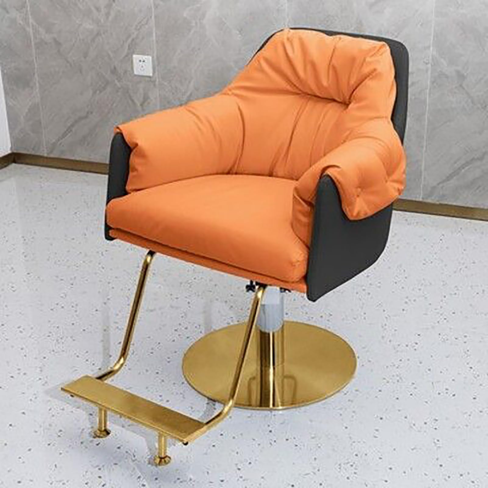 Poltrone da Barbiere in Pelle PU Girevole a 360 Gradi Regolabile per Salone di Bellezza, Tatuaggio, Parrucchiere, rasatura, Styling, E, 2