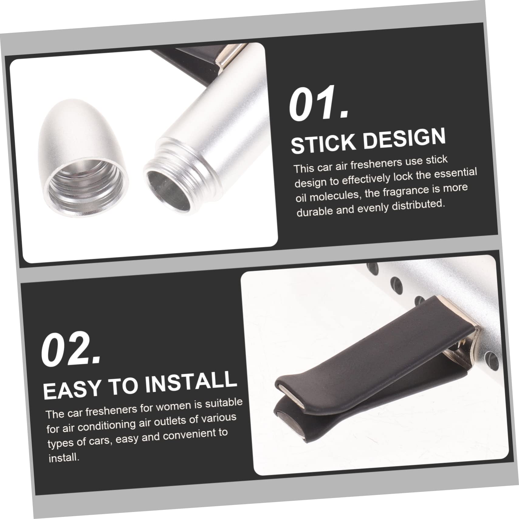 GLEAVI 5pezzi Diffusore Per Auto Clip Per Bocchetta Aria Diffusore Di Oli Essenziali Per Auto Con Design Forma Di Profumo Fresco e Duraturo