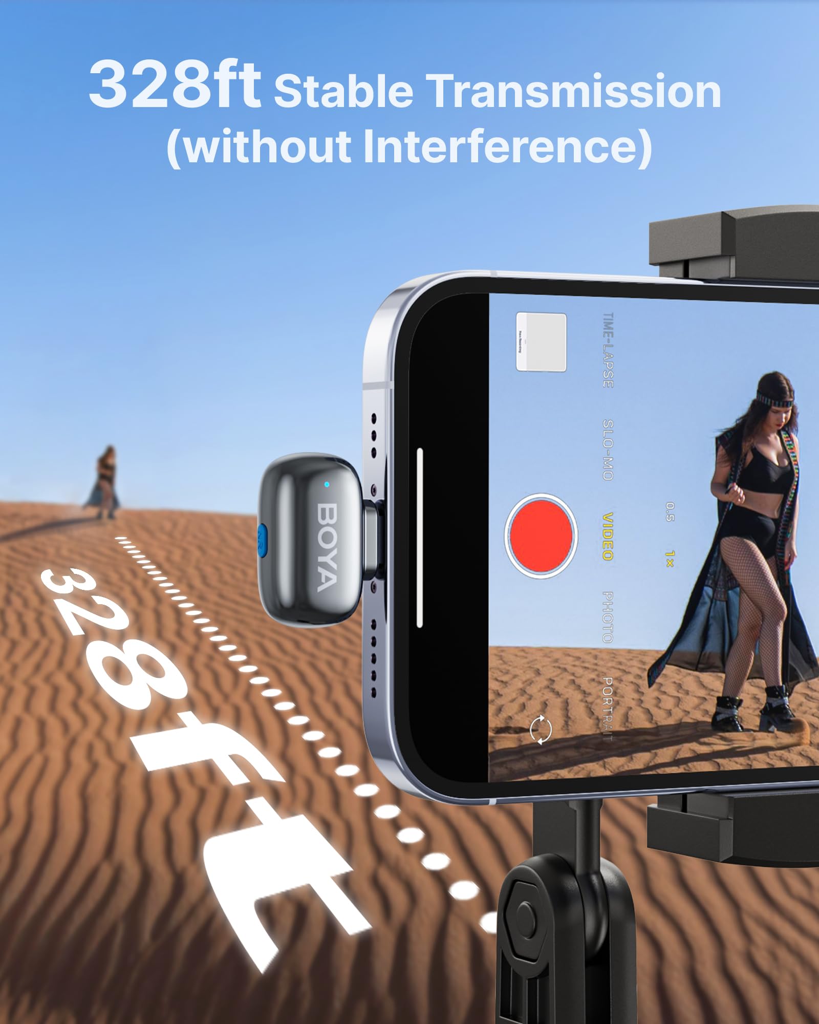 BOYA MINI 2 Kabelloses Lavalier-Mikrofon, 48kHz/24Bit, 100m, 30h, USB-C für iPhone 15 16 17 Serie, Android, Space Gray