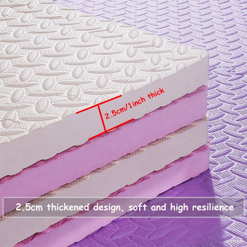 Foam Floor Tiles 2 Pcs 1 Inch Extra Thick Play Mat EVA Foam Tiles Interlocking Puzzle Floor Mat for Indoor Outdoor Gym Mats for Crawling 30X30cm Carpet Square Navy