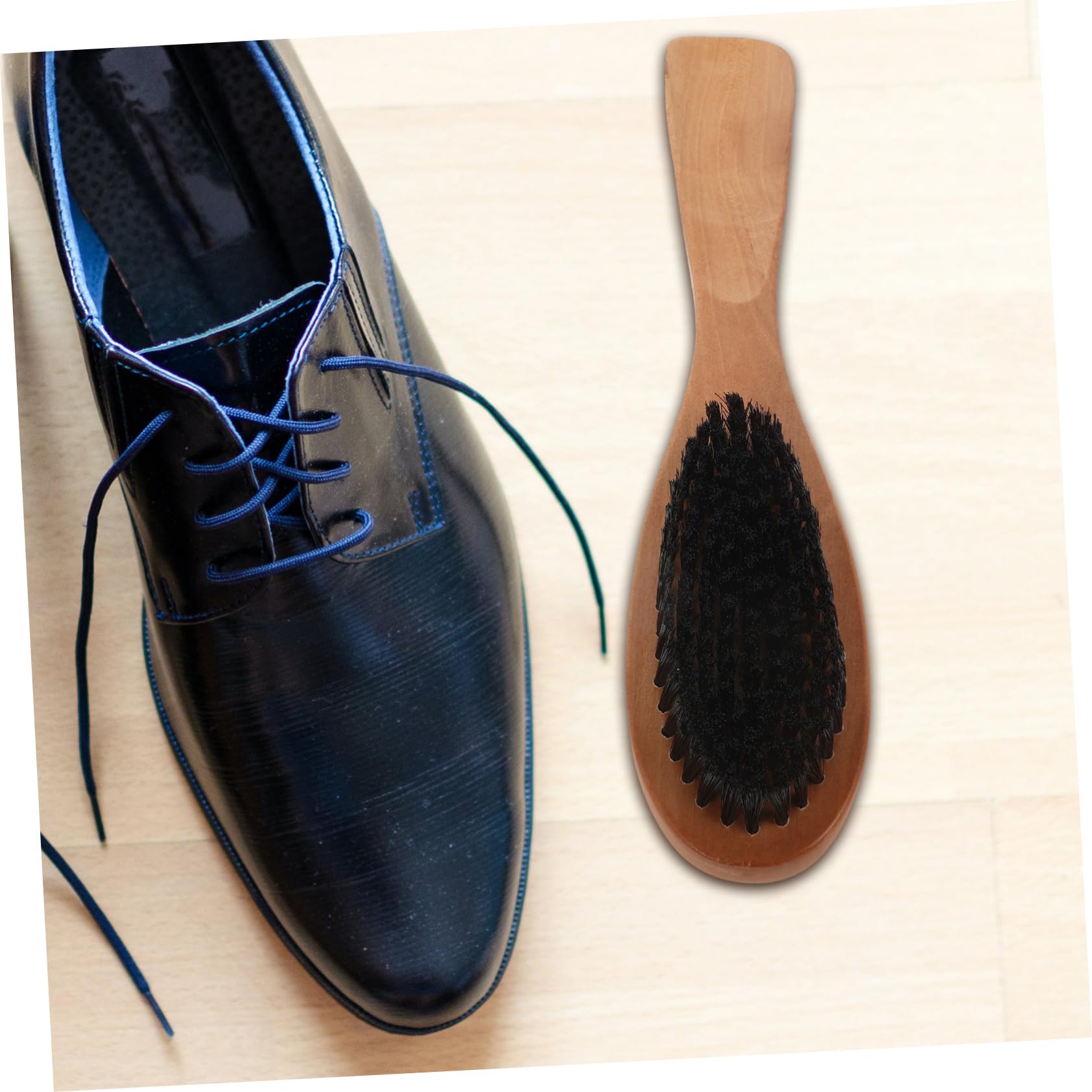 GALPADA 5piezas Cepillo De Madera para Limpiar y Pulir Zapatos Herramienta De Cuidado para Botas y Zapatillas Cepillo De Cerda Natural para Brillo Diseño Ergonomico y Duradero