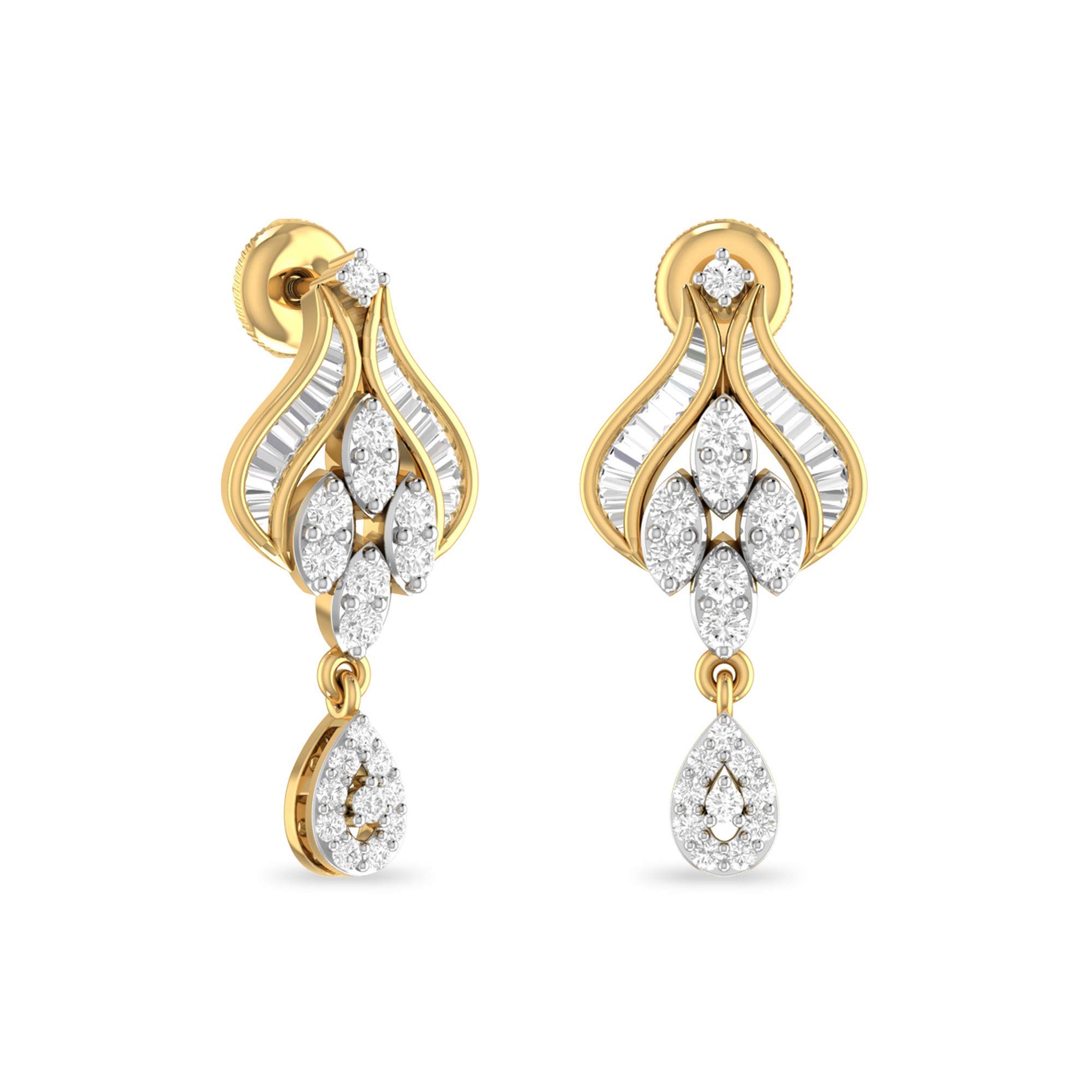 pc jeweller Yellow Gold and Solitaire Stud Earrings for Women-picture-7