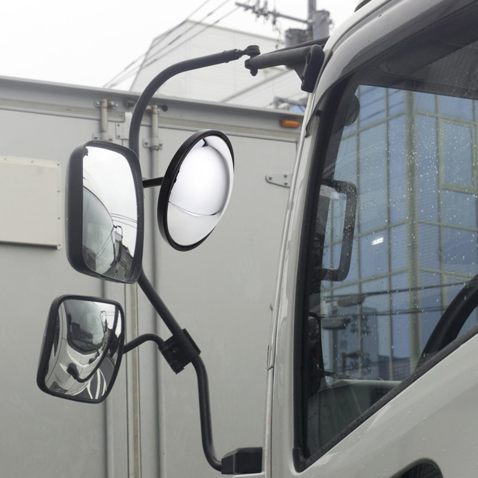 BETOOKY Specchietto Retrovisore Convesso Tondo per Camion e Autobus, Materiale Abs e Vetro, Installazione Facile, Adatto a Vari Veicoli per Sicurezza Stradale