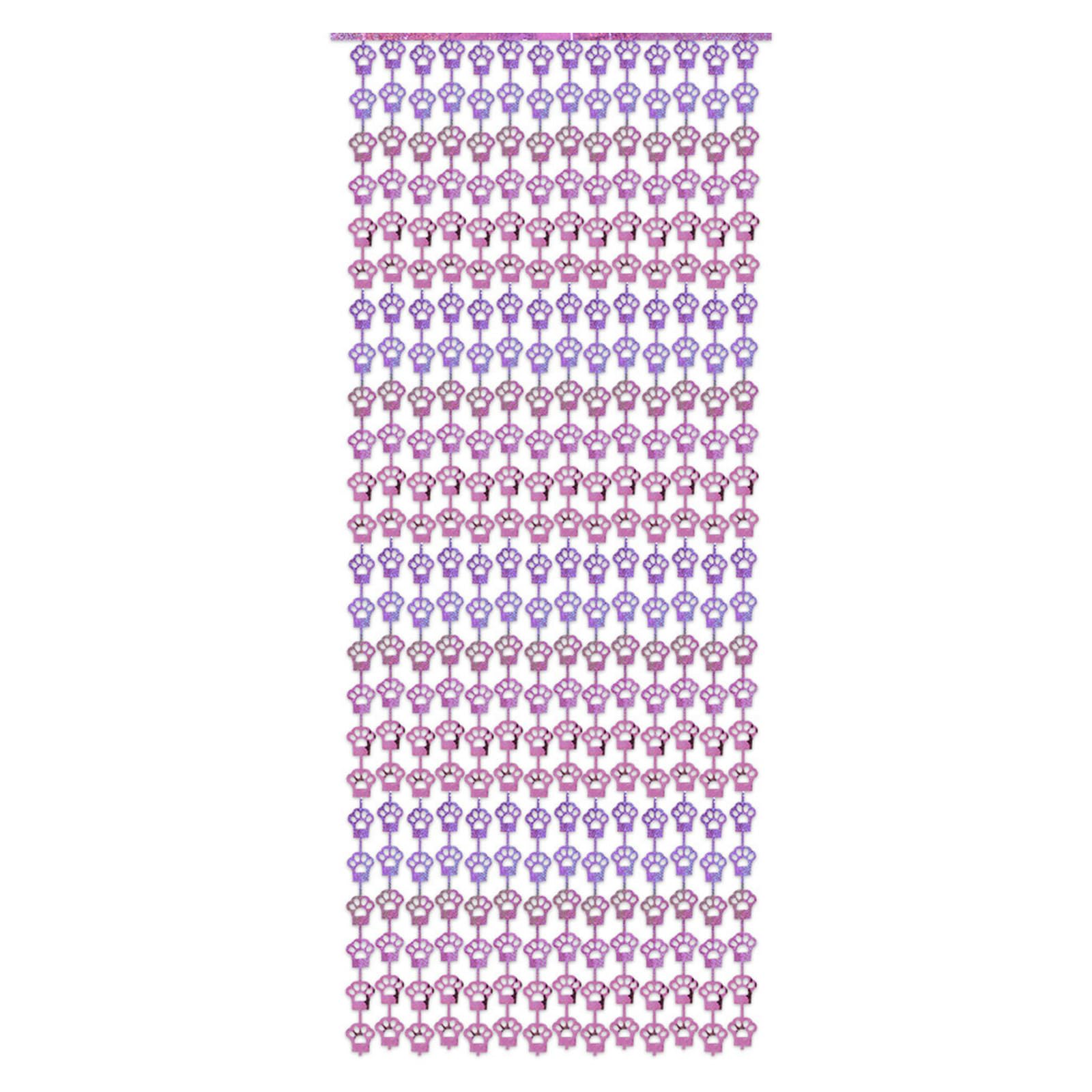 YROHGKPN Cats Dogs Paws Metallic Tinsel Foil Fringes Curtain 3.28x6.56ft for Pet Party Decoration Themed Birthday Party Wedding Rain Fringes Backdrops