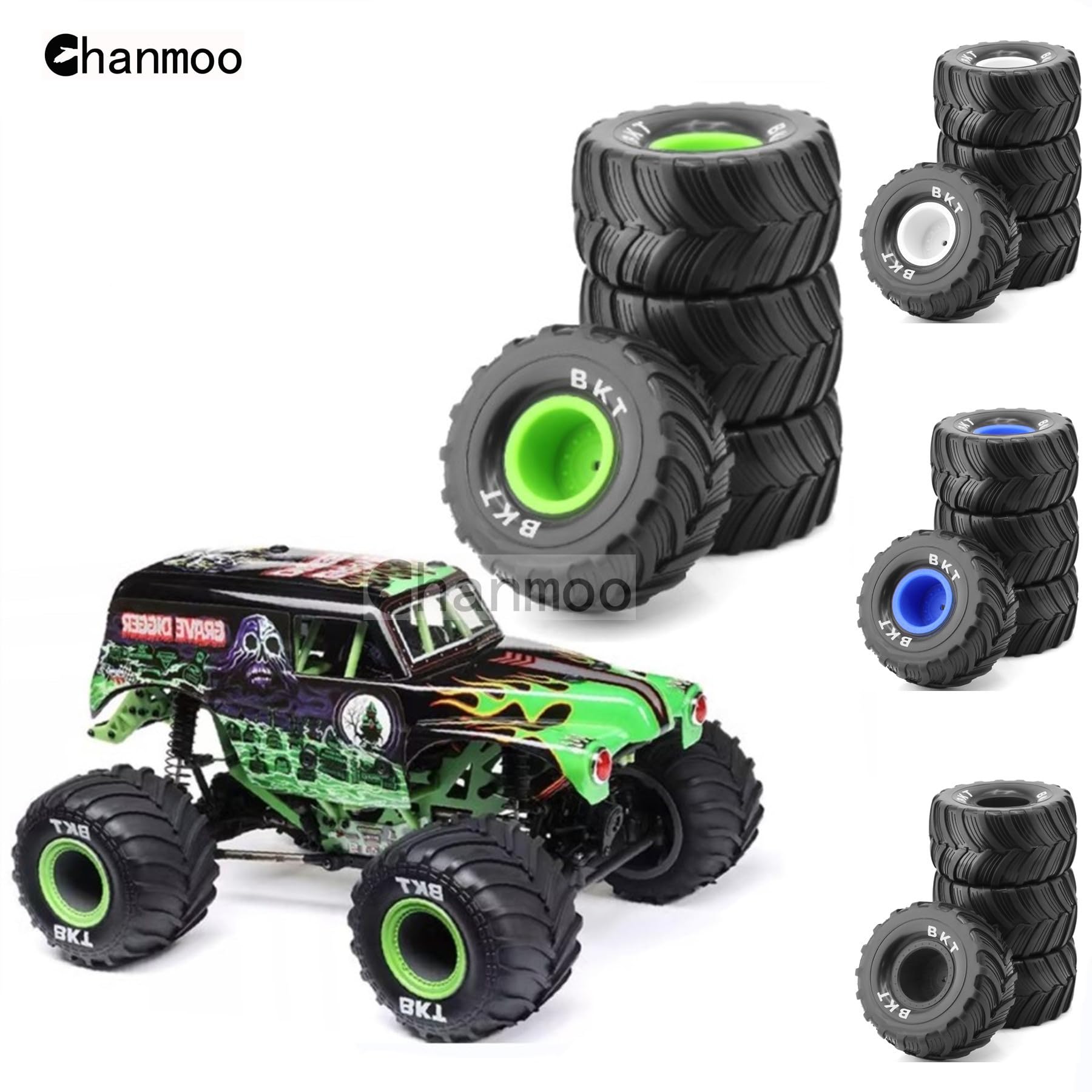 Amazon | Chanmoo 1/18 RC モンスタートラックタイヤとハード