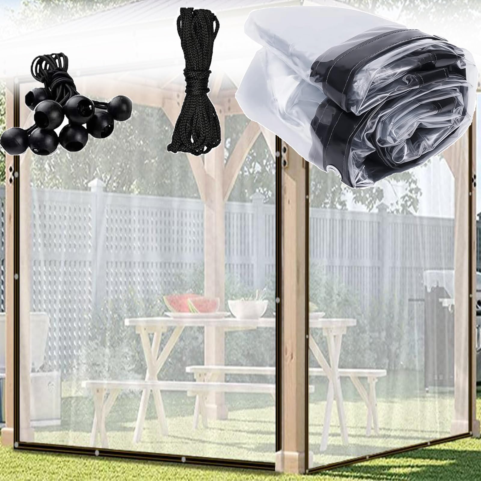 Bâche transparente en plastique imperméable 0,18mm pour toit de terrasse et serre