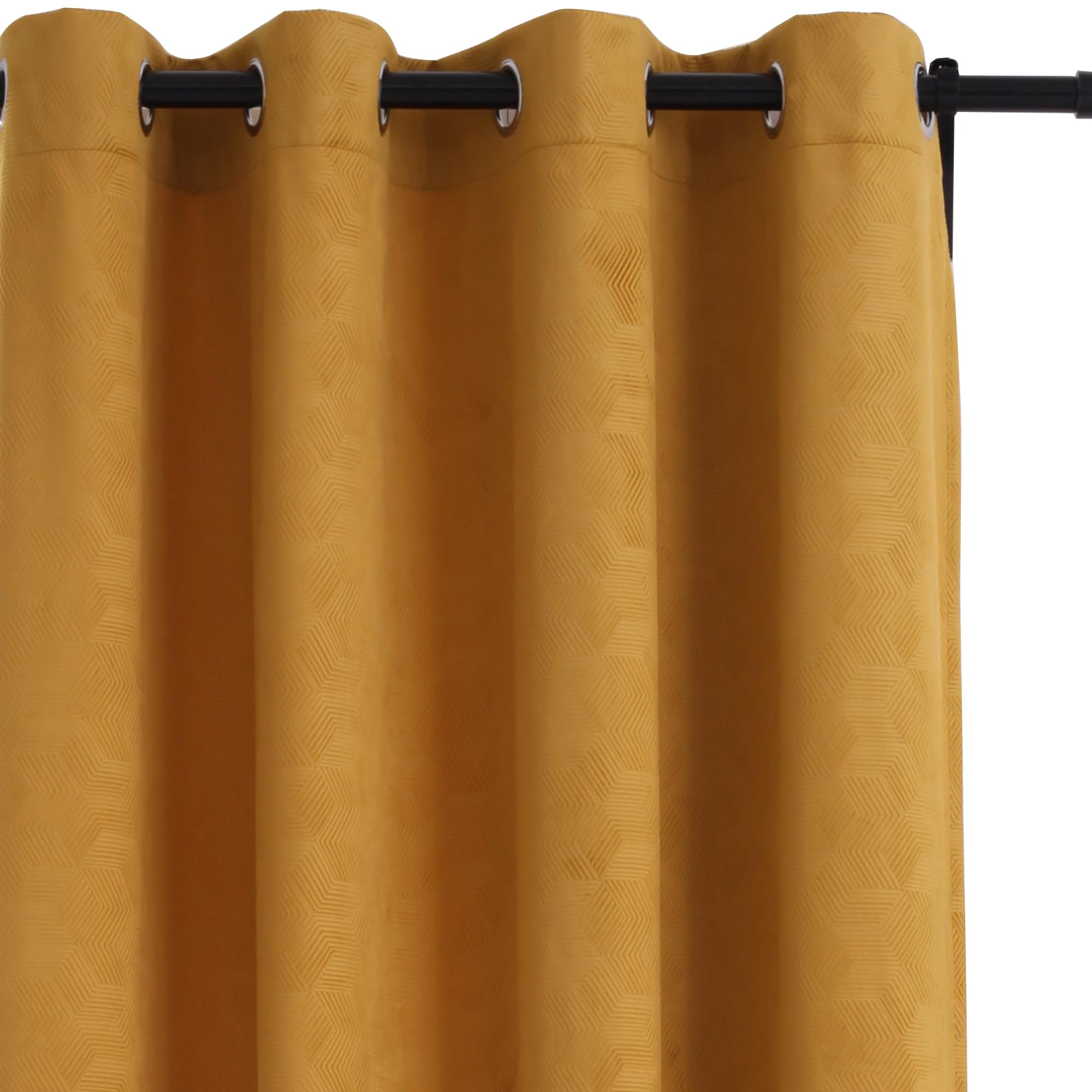 Viste tu hogar Pack 2 Cortinas de Terciopelo Holandés con Patrón de Cuadros, 150x260 cm, Opacas, Suaves y Elegantes, Fácil Mantenimiento, Salón, Dormitorio y Oficina, Mostaza