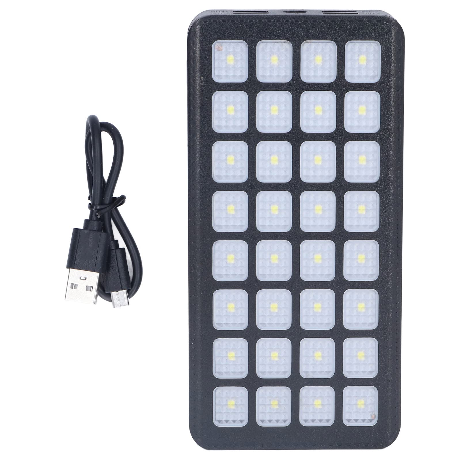 Power Bank Portatile, Power Bank Solare 32 LED 30000 MAh Power Bank di Grande capacità 4 USB Ricarica Rapida Campeggio Antipolvere all'aperto, Caricabatterie per Telefoni