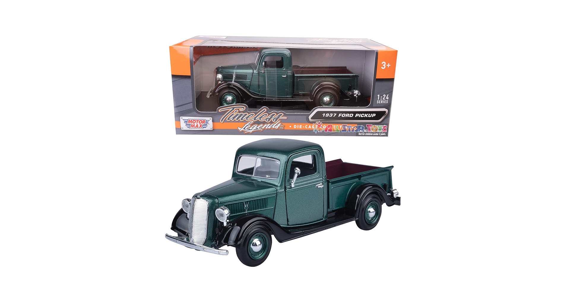 Amazon.com: Motormax 1937 Ford Pickup Truck Green 1:24