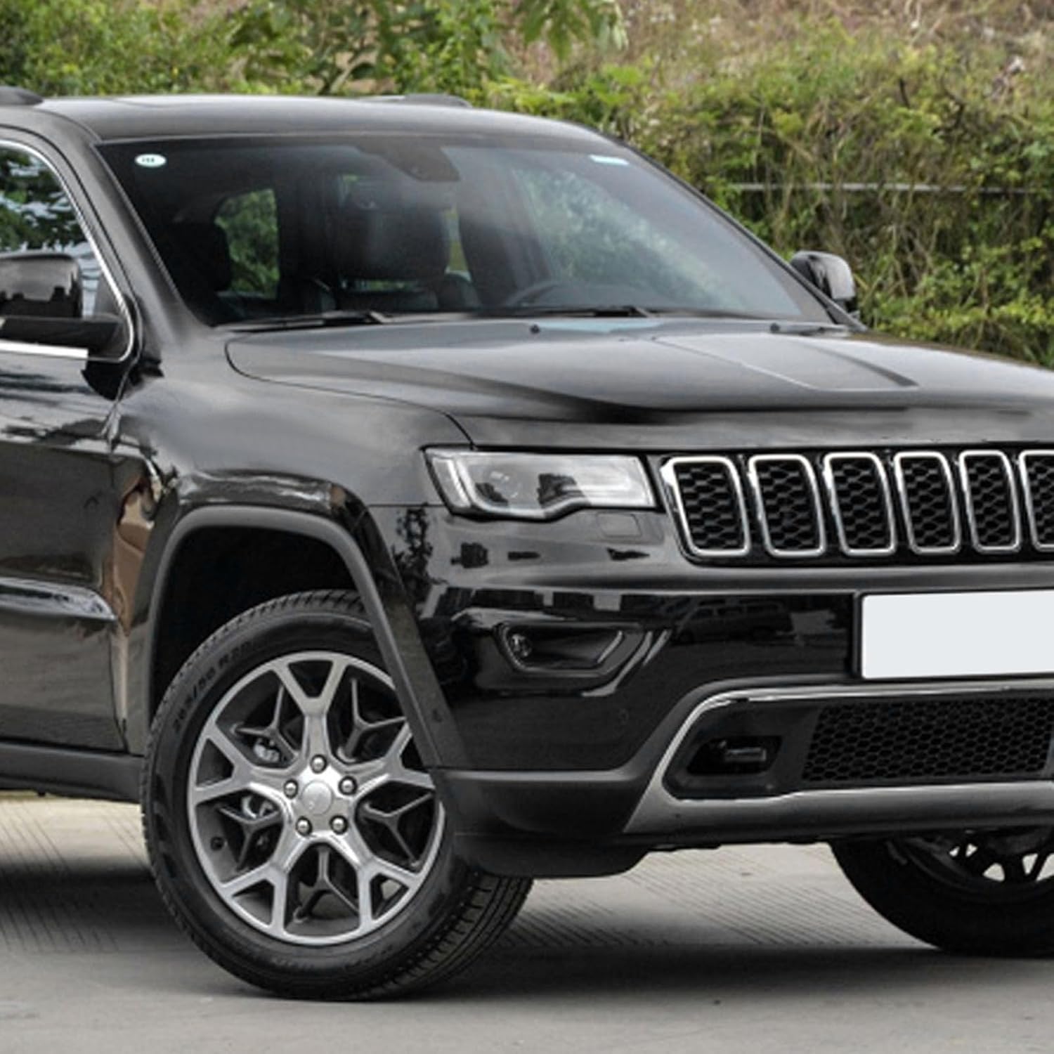 Jimen Compatible with 2018-2020 Jeep Grand Cherokee Front Fog Light Cover Trim (Carbon Fiber)