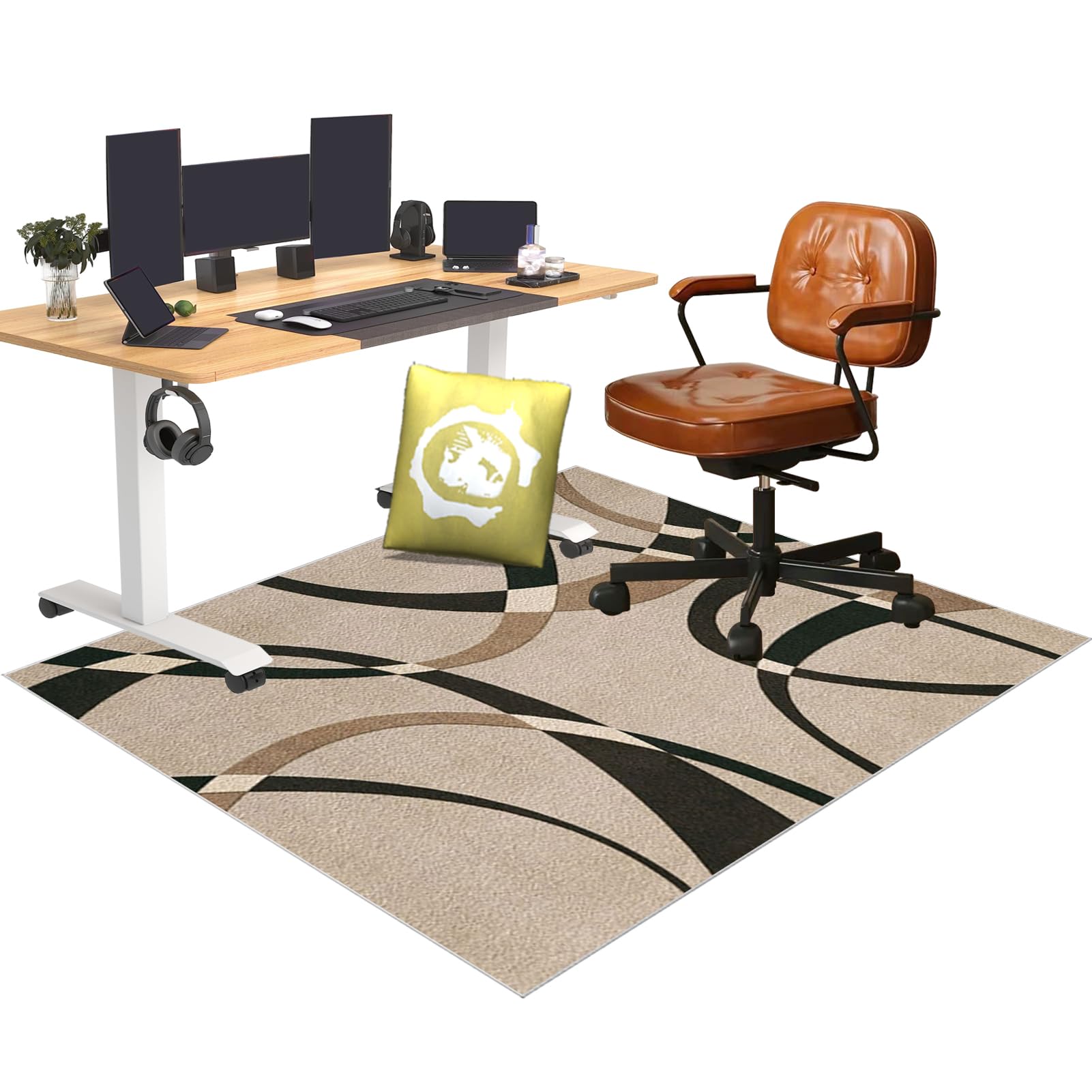 Tappetino per sedia da ufficio (130 x 160 cm) con antiscivolo, perfetto per sedie da gioco, tappeti e taglierine per proteggere i pavimenti.