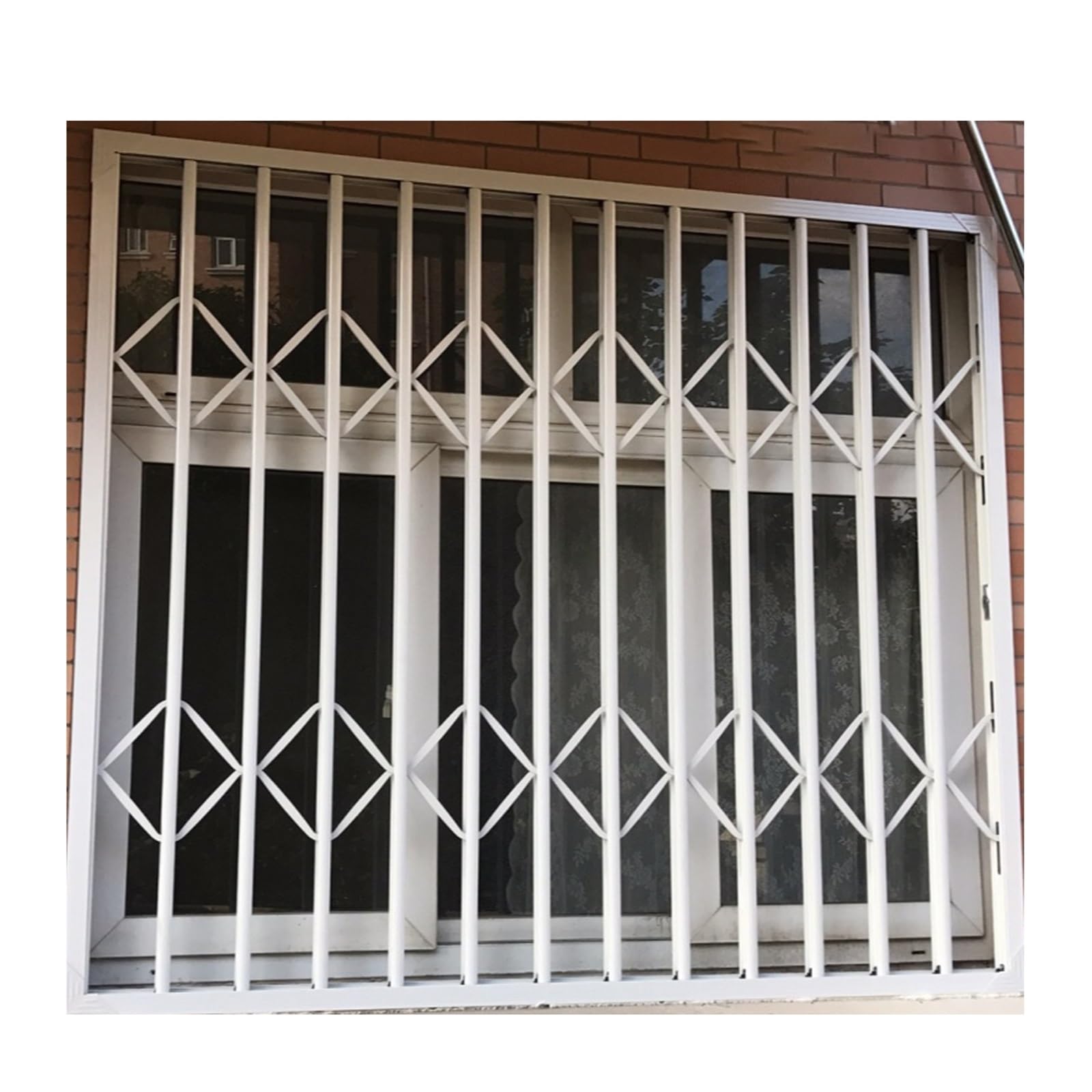 Faltbare Fenster-Sicherheitsgitter für den Innenbereich, 60 80 100 120 cm Breite, horizontal verschiebbarer Einbruchschutz-Fensterzaun mit Schloss, faltbares Fenstergitter für Geschäfte/Kran